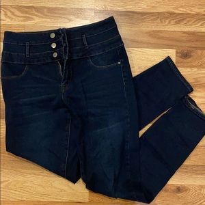 3 button high rise jeans